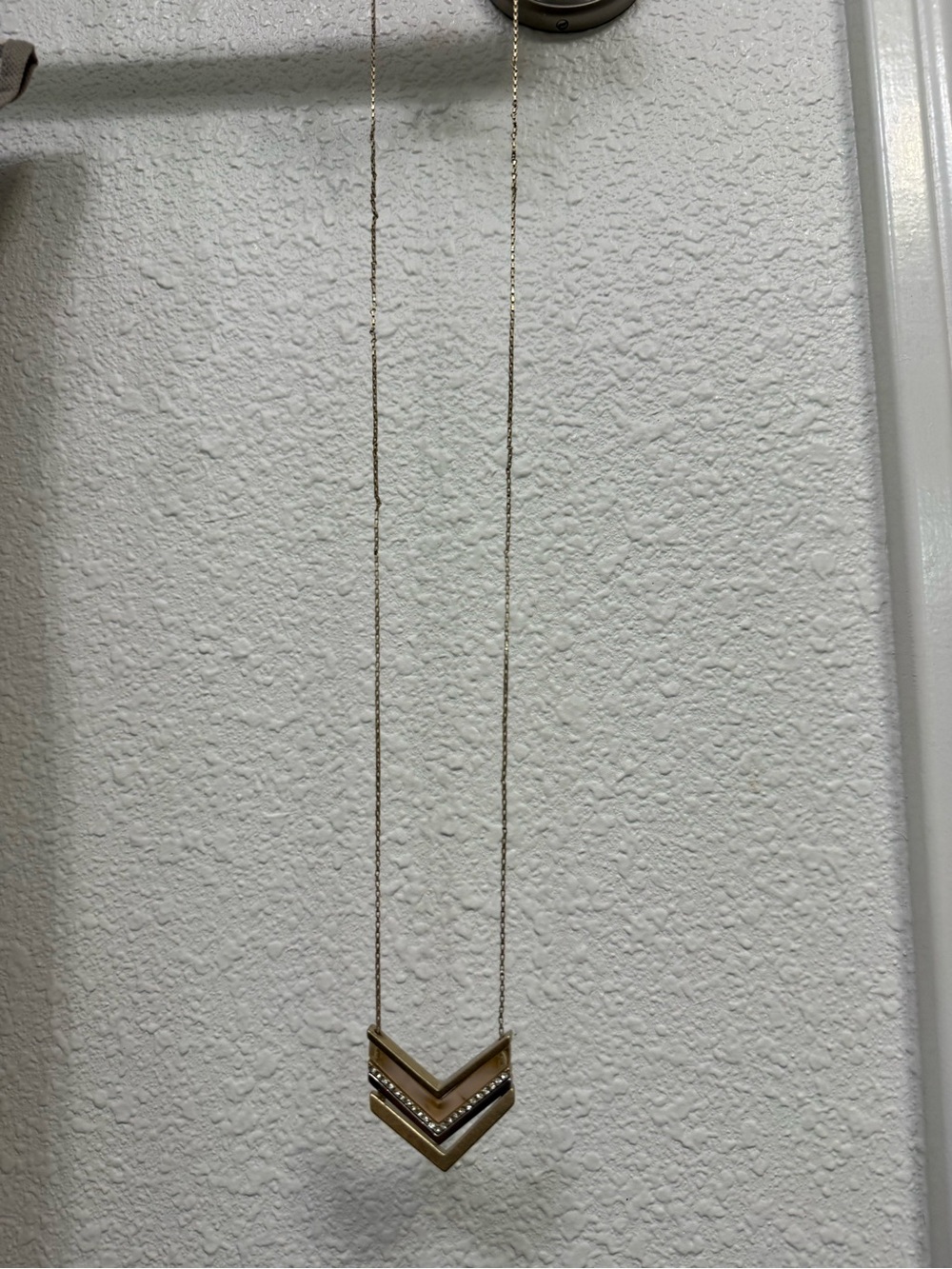 Gold Chevron Pendant Necklace - Women's Jewelry